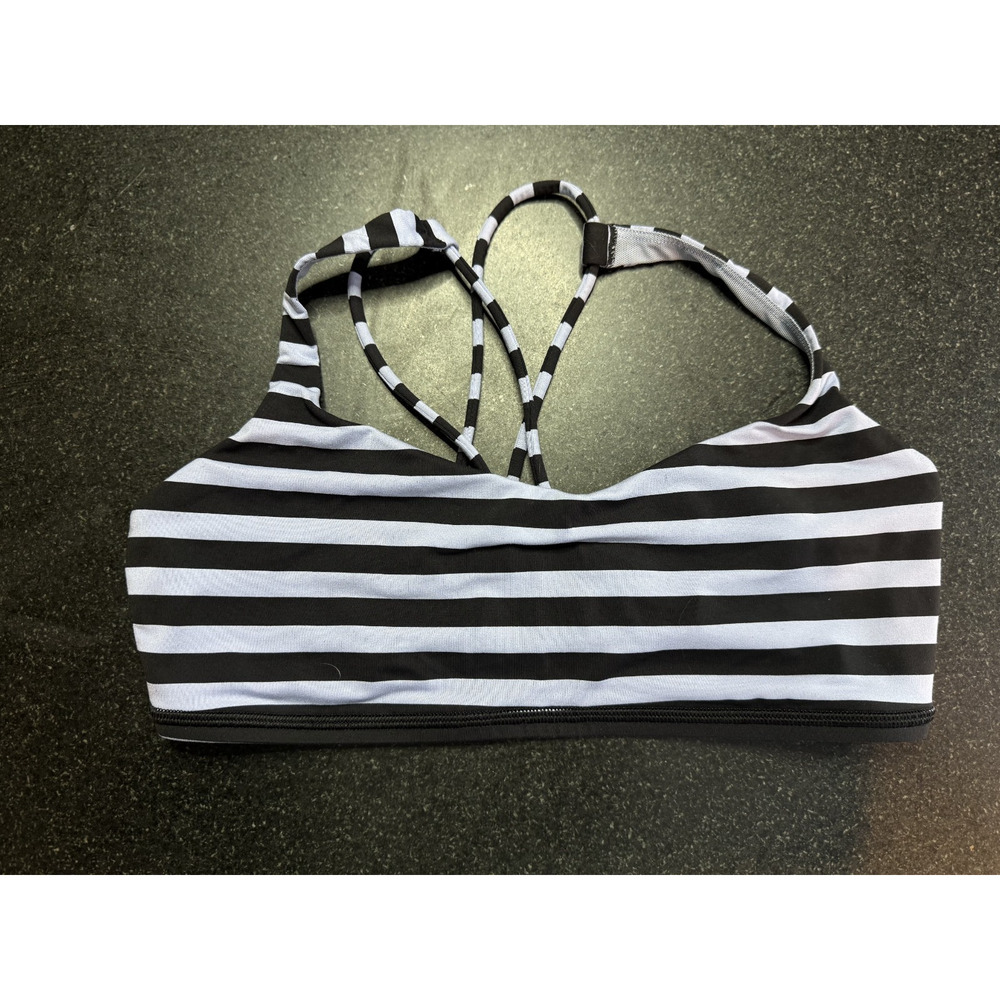Lululemon Women's Size 10 Free to Be Sports Bra, Lilac and Black, Quick Dry